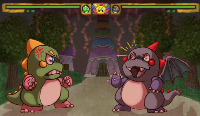 A silly Bubble Bobble tournament fighter concept!