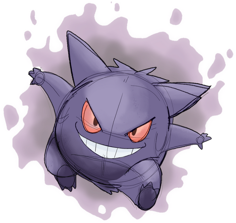 A sketchy Gengar that I designed for a tattoo!